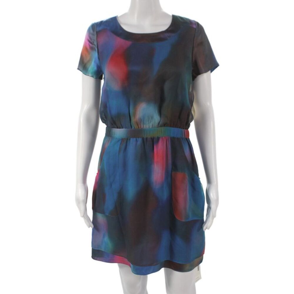 Bird by Juicy Couture Women Silk Tie Dye Shift Dress Above Knee Size S